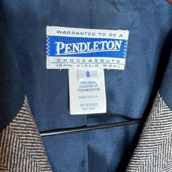 Pendleton Knockabouts Herringbone Women's Blazer 100% Virgin Wool - Picture 4 of 8